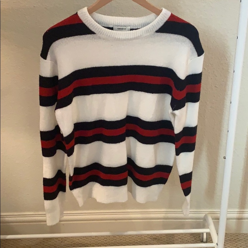Forever 21 Striped fleece sweater